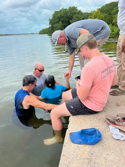 The Caribbean Sea and a baptism in Belize