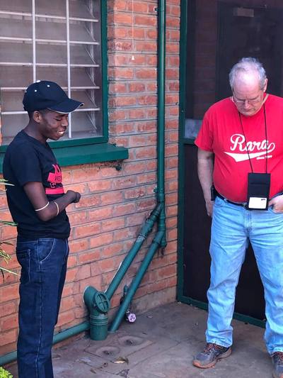 Roger Perkins and Sam Banda in Malawi